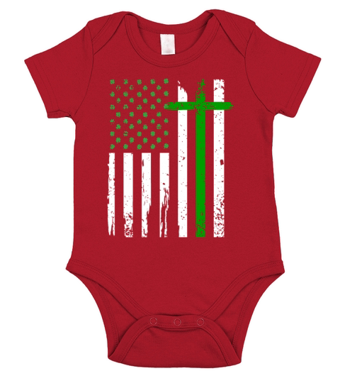 Retro Irish American Flag Flag St Patrick s Day Short Sleeve Baby One-Piece