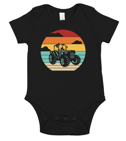 Retro Rancher Agribusiness Agriculture Organic Short Sleeve Baby One-Piece
