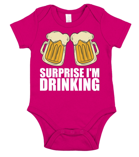 Surprise Im Drinking Short Sleeve Baby One-Piece