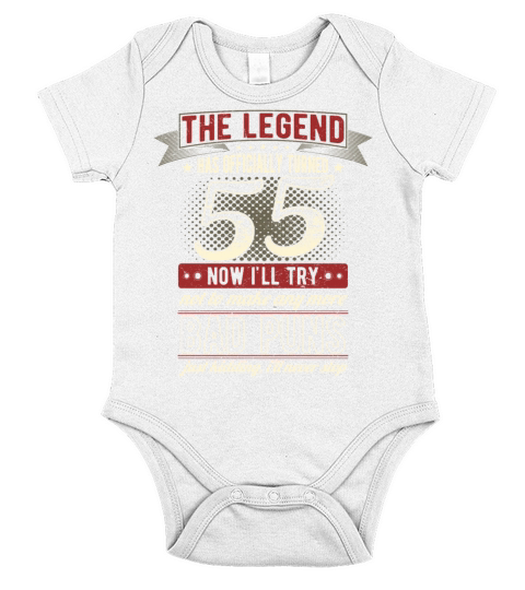 The Legend Officially 55 Years Old 55th Birthday Short Sleeve Baby One-Piece