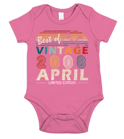 Vintage Birthday Gift Idea April 2008 Short Sleeve Baby One-Piece