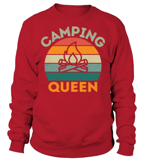 Camping Queen vintage retro light distressed Sweatshirt Unisex