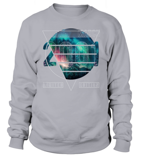 Limited Edition 2001 March Birthday Polar Lights Sweatshirt Unisex