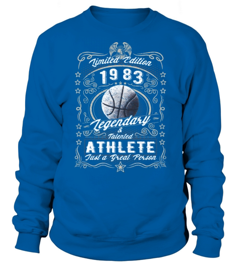 Vintage 1983 Basketball Birthday Gift Sport Hobby Sweatshirt Unisex