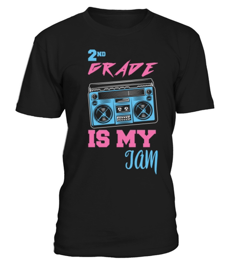 2nd Grade Is My Jam Vintage 80s Boombox Teacher T-Shirt Unisex
