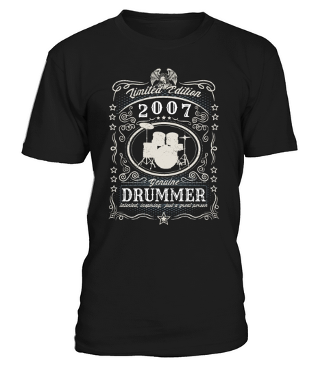 Vintage 2007 Drummer Birthday Gift Percussionist T-Shirt Unisex