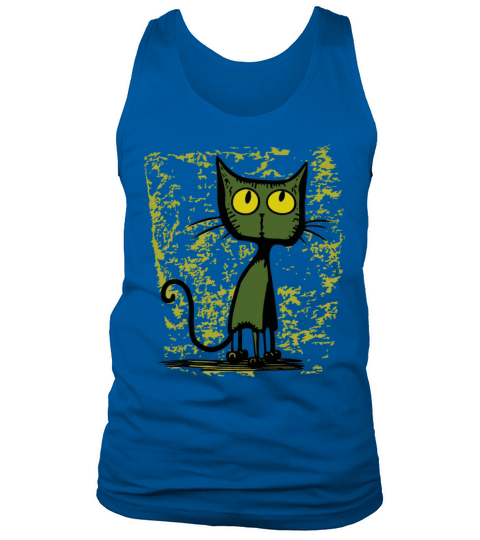 curious interested vintage cartoon cat Tank Top Unisex