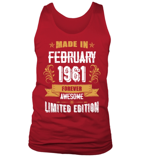 February 1961 Vintage Birthday Present Tank Top Unisex