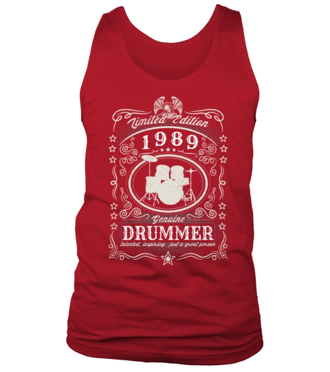 Vintage 1989 Drummer Birthday Gift Percussionist Tank Top Unisex