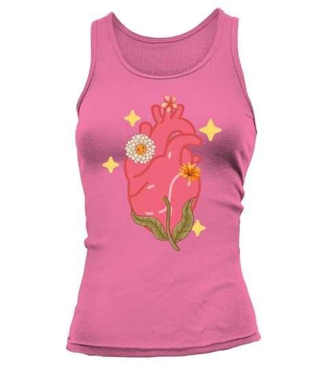 Anatomical Heart And Flowers Tank top Woman