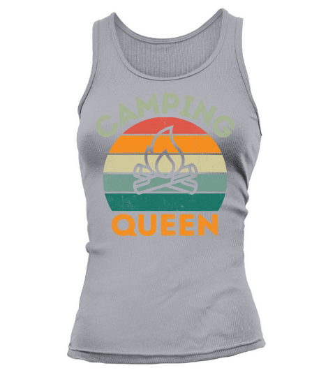 Camping Queen vintage retro light distressed Tank top Woman
