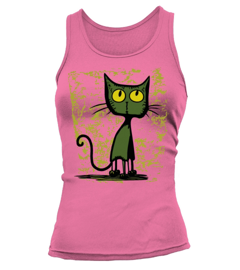 curious interested vintage cartoon cat Tank top Woman