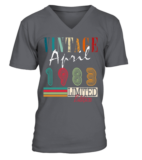 April vintage 1983 born vintage birthday V-Neck T-shirt