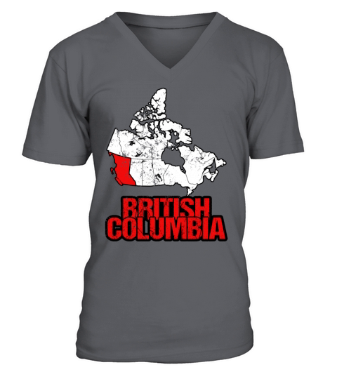 British Columbia Vintage Canada Map V-Neck T-shirt