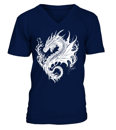 Fierce Vintager Dragon In Scale Dress V-Neck T-shirt