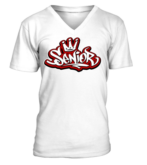 Senior Crown Graffiti Tag V-Neck T-shirt