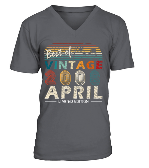 Vintage Birthday Gift Idea April 2008 V-Neck T-shirt