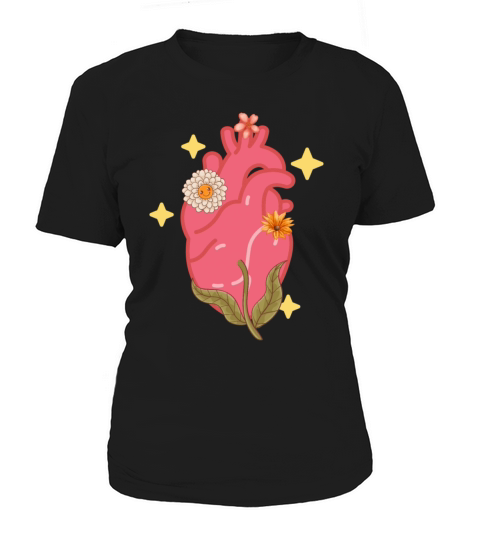 Anatomical Heart And Flowers Women's T-Shirt