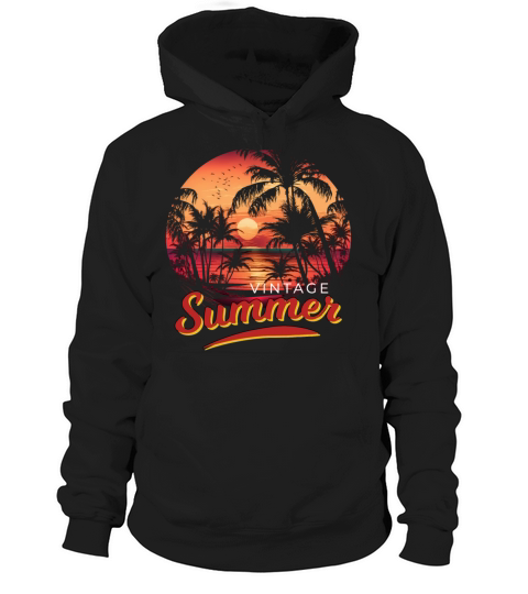 Retro Vintage Summer Sunset Beach Hoodie Unisex
