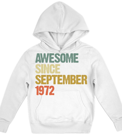 Awesome Since September 1972 Retro Vintage Gift Kids Hoodie