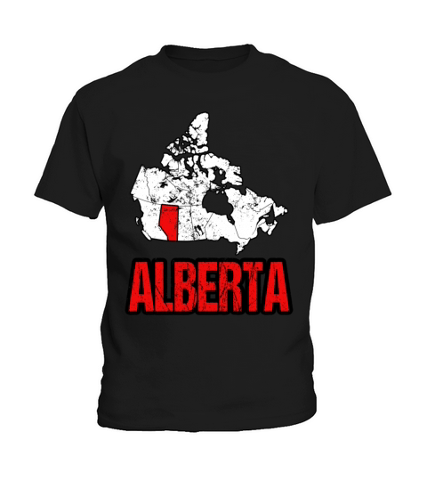 Alberta Vintage Canada Map Kids T-Shirt