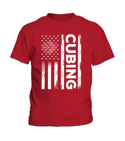 American Cubing Outfit Speed Cube USA Flag Kids T-Shirt