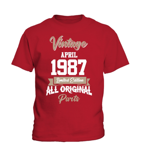 April 1987 Vintage Birthday Present Kids T-Shirt