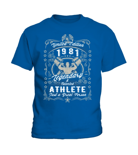 Vintage 1981 Fitness Birthday Gift Sport Hobby Kids T-Shirt