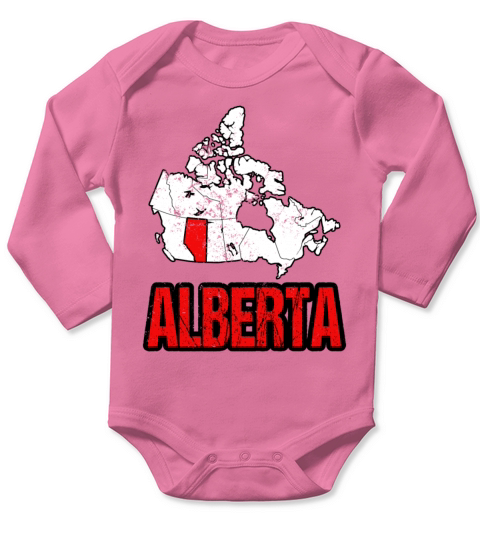 Alberta Vintage Canada Map Long Sleeve Baby One-Piece