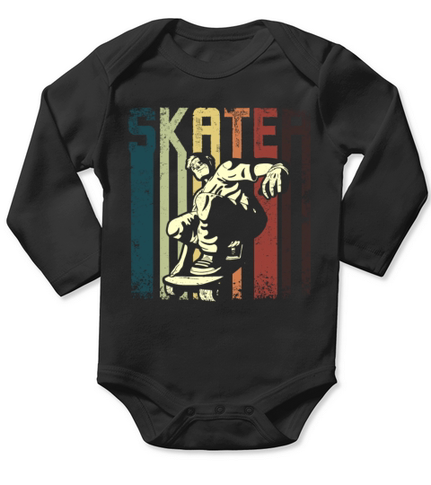 Retro Vintage Skateboarding Long Sleeve Baby One-Piece