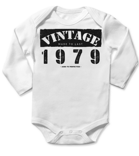 Vintage Classic 1979 44th Birthday - 44 Years Old Long Sleeve Baby One-Piece