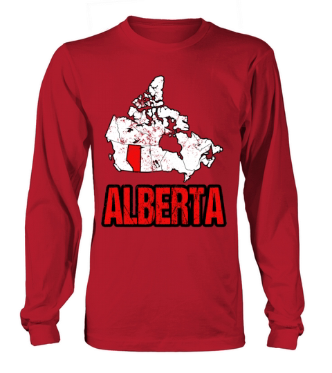 Alberta Vintage Canada Map Long sleeved Unisex