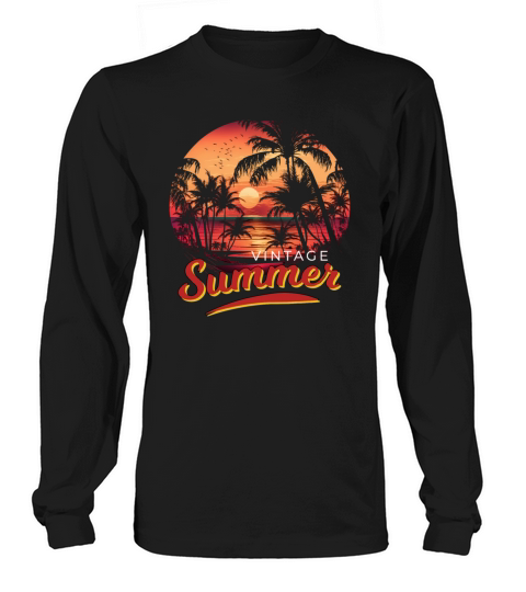 Retro Vintage Summer Sunset Beach Long sleeved Unisex