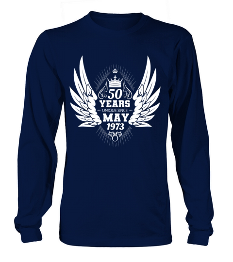 Vintage 50th Birthday with Angel Wings and Crown Long sleeved Unisex