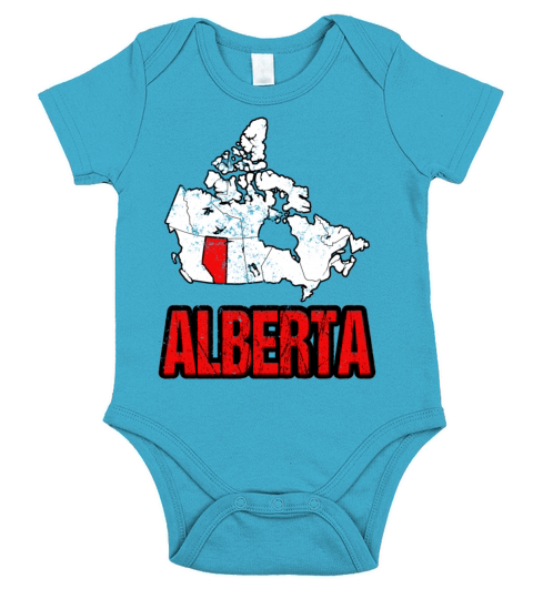 Alberta Vintage Canada Map Short Sleeve Baby One-Piece