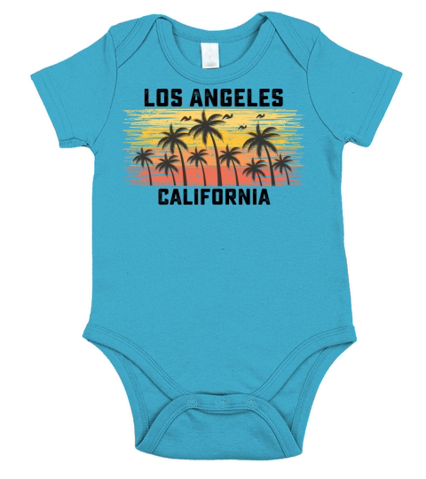 Los Angeles California Summer Retro VIntage Short Sleeve Baby One-Piece