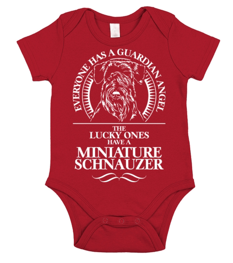 Miniature Schnauzer Guardian Angel dog quote Short Sleeve Baby One-Piece