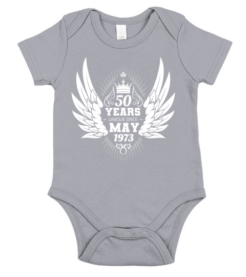 Vintage 50th Birthday with Angel Wings and Crown Short Sleeve Baby One-Piece