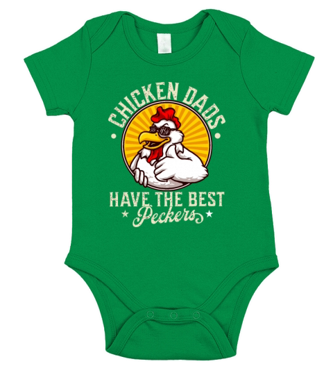 Vintage Funny Chicken Dads Have The Best Peckers Short Sleeve Baby One-Piece