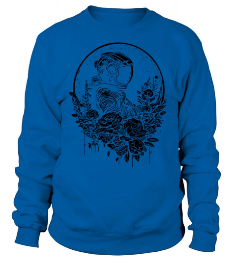Astronaut In A Vintage Flower Bed With Moonlight Sweatshirt Unisex