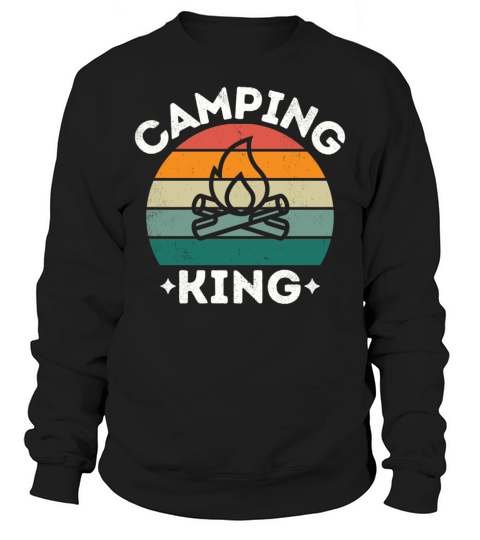 Camping king vintage retro colorful white Sweatshirt Unisex