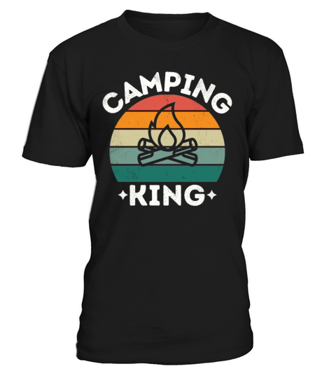 Camping king vintage retro colorful white T-Shirt Unisex