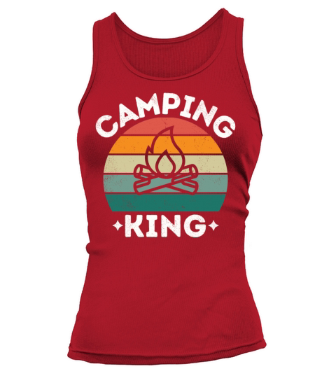 Camping king vintage retro colorful white Tank top Woman