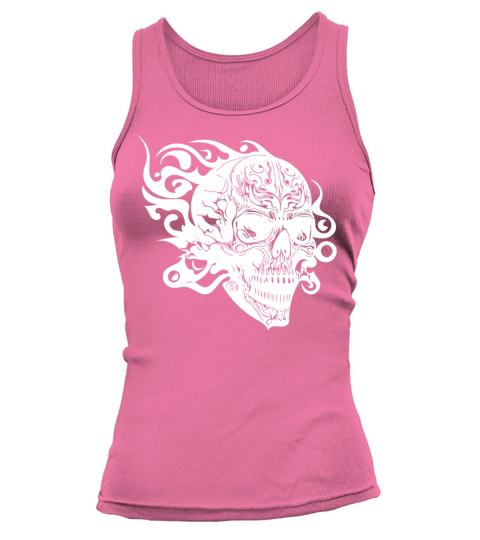 Vintage Fiery Grinning Tattoo Skull Tank top Woman