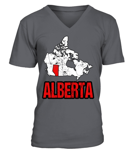 Alberta Vintage Canada Map V-Neck T-shirt