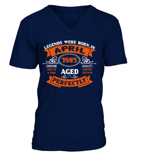 Legends Were Born In April 1985 Birthday V-Neck T-shirt
