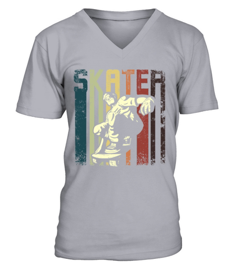 Retro Vintage Skateboarding V-Neck T-shirt