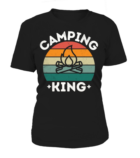 Camping king vintage retro colorful white Women's T-Shirt