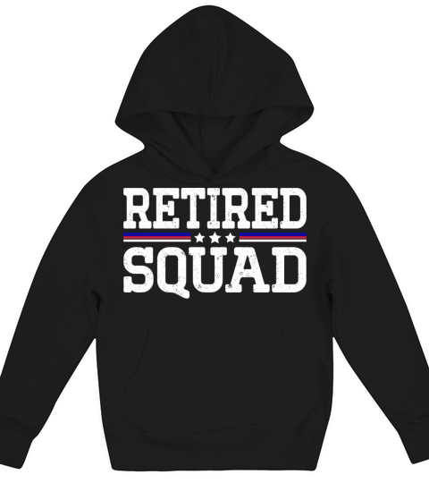 Retirement Patriotic US Flag Retired Squad Kids Hoodie