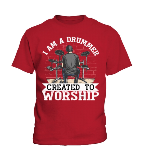 Drummer Created To Worship Drums Christian T Shirt Kids T-Shirt